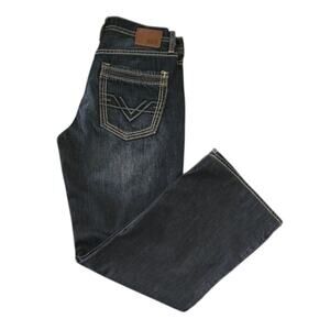 BKE Tyler Mens 31x29 Straight Leg Dark Wash Jeans Altered Hem Casual Western